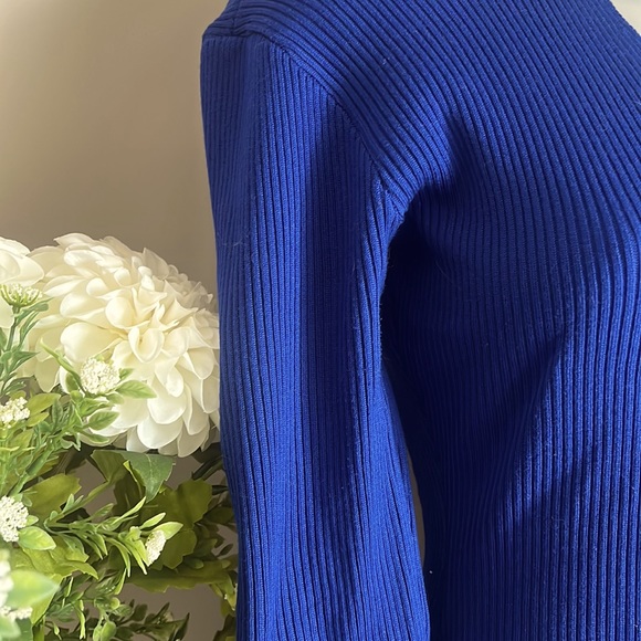 Almost Famous royal blue, strappy, cut-out, super stretchy, midi sweater dress - Picture 5 of 7